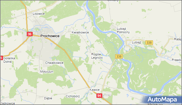 mapa Rogów Legnicki, Rogów Legnicki na mapie Targeo