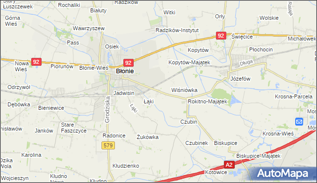 mapa Rokitno gmina Błonie, Rokitno gmina Błonie na mapie Targeo