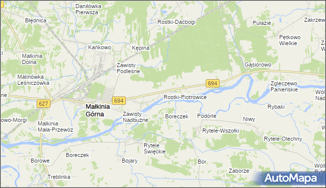 mapa Rostki-Piotrowice, Rostki-Piotrowice na mapie Targeo