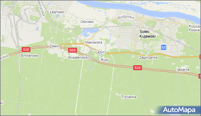mapa Rudy gmina Solec Kujawski, Rudy gmina Solec Kujawski na mapie Targeo