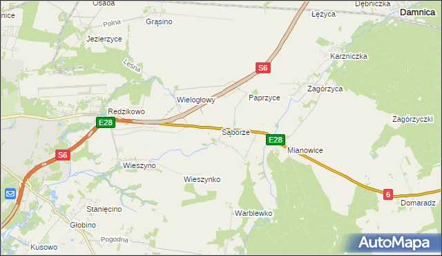 mapa Sąborze, Sąborze na mapie Targeo