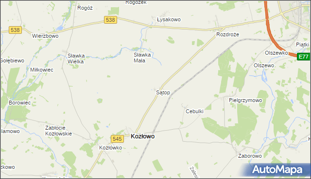 mapa Sątop, Sątop na mapie Targeo