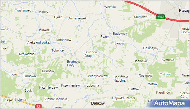 mapa Stefanów gmina Dalików, Stefanów gmina Dalików na mapie Targeo