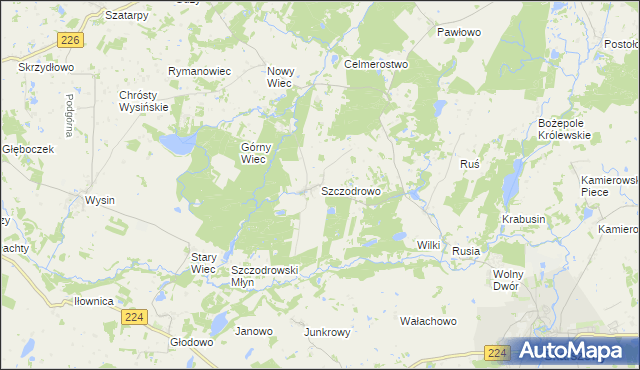 mapa Szczodrowo gmina Skarszewy, Szczodrowo gmina Skarszewy na mapie Targeo