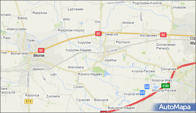 mapa Wolica gmina Ożarów Mazowiecki, Wolica gmina Ożarów Mazowiecki na mapie Targeo