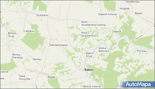 mapa Wólka Batorska-Kolonia, Wólka Batorska-Kolonia na mapie Targeo