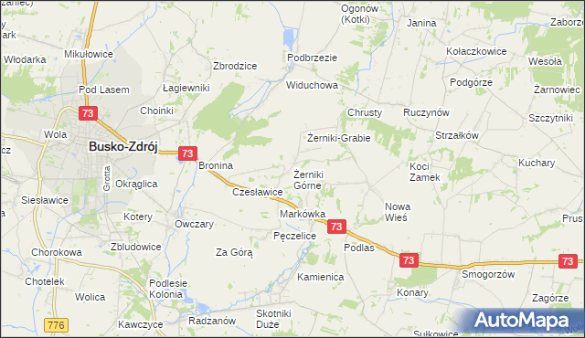 mapa Żerniki Górne, Żerniki Górne na mapie Targeo