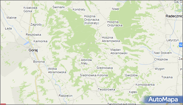 mapa Albinów Duży, Albinów Duży na mapie Targeo