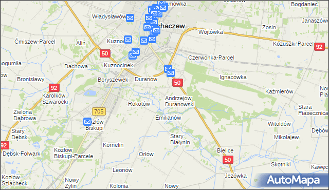 mapa Andrzejów Duranowski, Andrzejów Duranowski na mapie Targeo