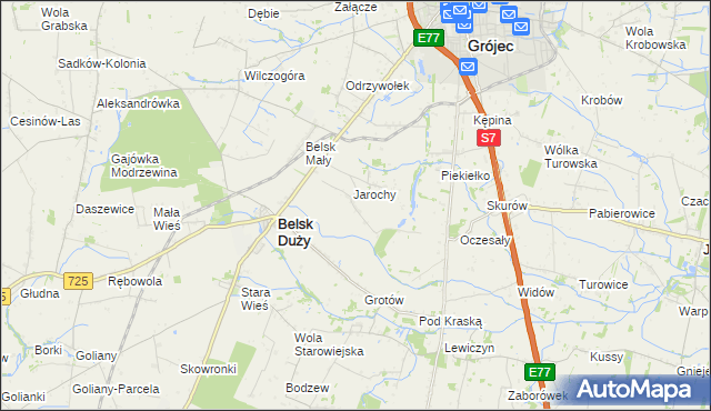 mapa Anielin gmina Belsk Duży, Anielin gmina Belsk Duży na mapie Targeo