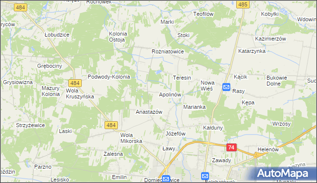 mapa Apolinów, Apolinów na mapie Targeo