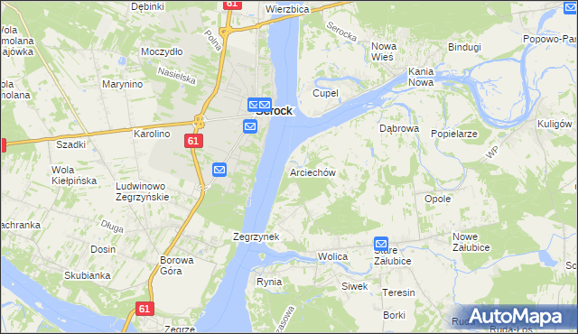mapa Arciechów gmina Radzymin, Arciechów gmina Radzymin na mapie Targeo