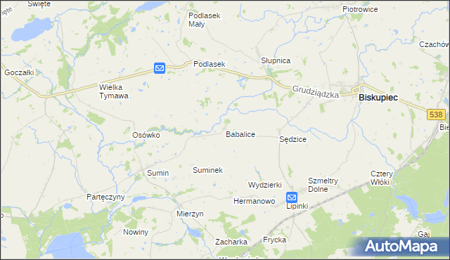 mapa Babalice, Babalice na mapie Targeo