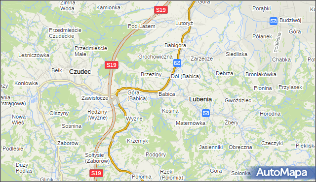 mapa Babica gmina Czudec, Babica gmina Czudec na mapie Targeo