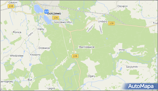 mapa Barnisławice, Barnisławice na mapie Targeo