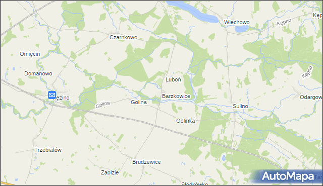 mapa Barzkowice, Barzkowice na mapie Targeo