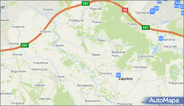 mapa Beleń, Beleń na mapie Targeo