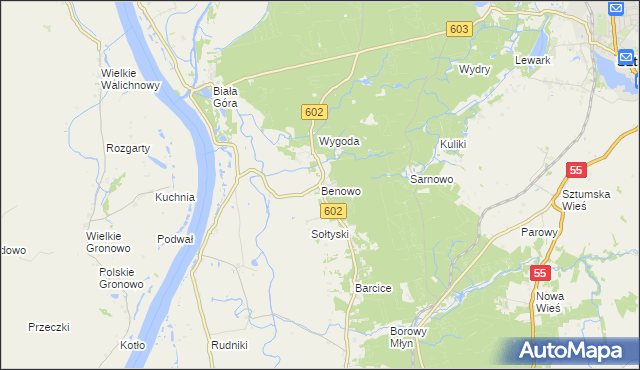 mapa Benowo, Benowo na mapie Targeo