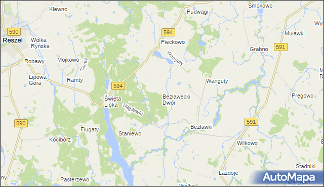 mapa Bezławecki Dwór, Bezławecki Dwór na mapie Targeo