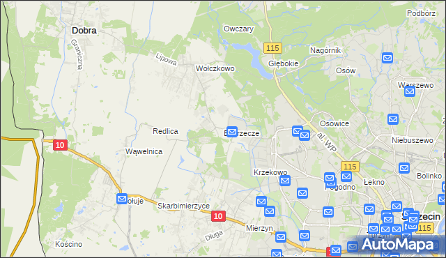 mapa Bezrzecze, Bezrzecze na mapie Targeo