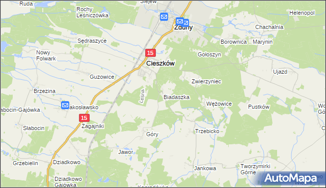 mapa Biadaszka, Biadaszka na mapie Targeo