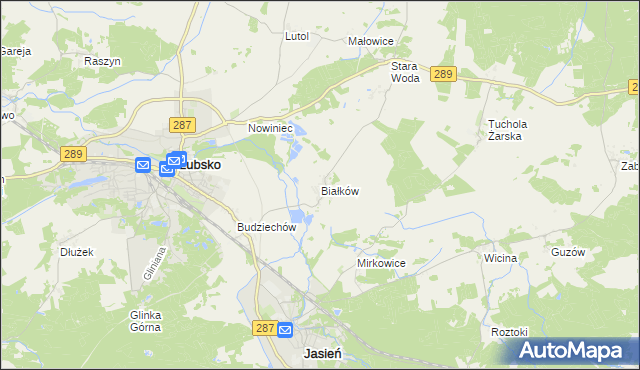mapa Białków gmina Lubsko, Białków gmina Lubsko na mapie Targeo