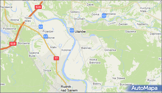 mapa Bieliniec, Bieliniec na mapie Targeo