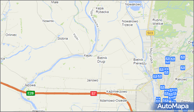 mapa Bielnik Drugi, Bielnik Drugi na mapie Targeo