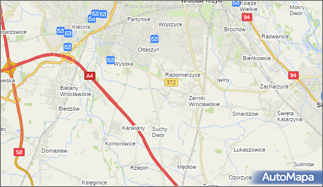 mapa Biestrzyków, Biestrzyków na mapie Targeo