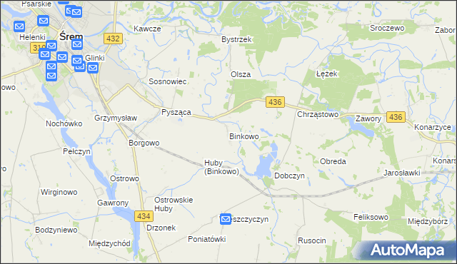 mapa Binkowo, Binkowo na mapie Targeo