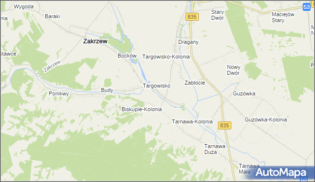 mapa Biskupie gmina Wysokie, Biskupie gmina Wysokie na mapie Targeo