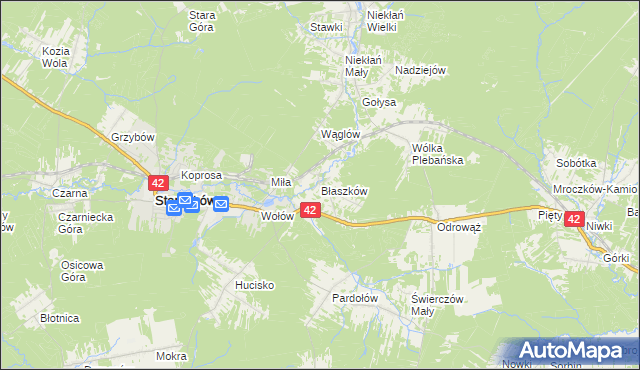 mapa Błaszków, Błaszków na mapie Targeo