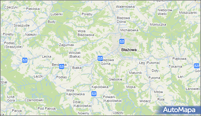 mapa Błażowa Górna, Błażowa Górna na mapie Targeo