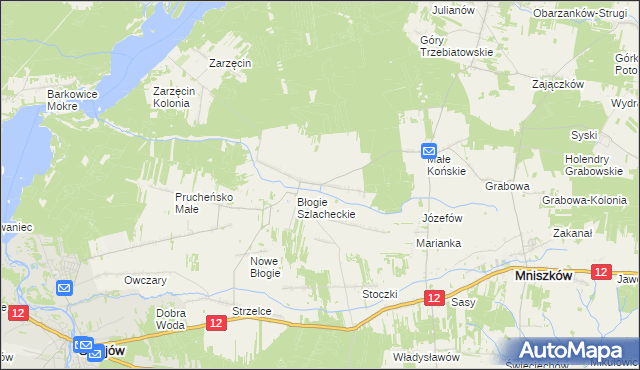 mapa Błogie Rządowe, Błogie Rządowe na mapie Targeo