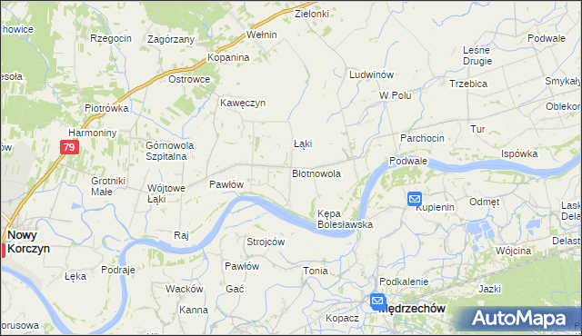 mapa Błotnowola, Błotnowola na mapie Targeo