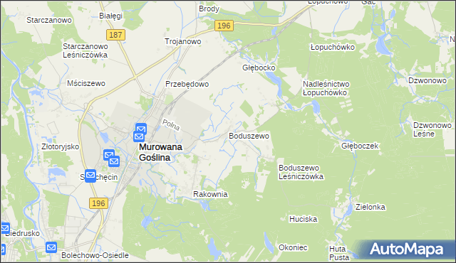 mapa Boduszewo, Boduszewo na mapie Targeo