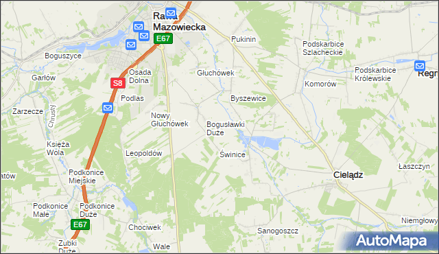 mapa Bogusławki Małe, Bogusławki Małe na mapie Targeo