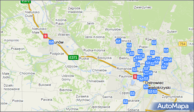 mapa Boksycka, Boksycka na mapie Targeo