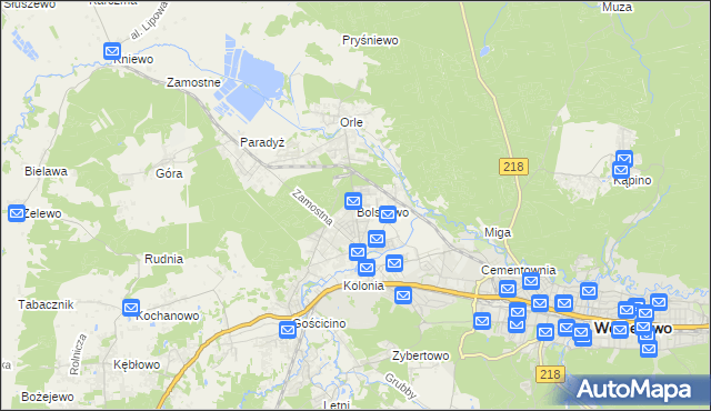 mapa Bolszewo, Bolszewo na mapie Targeo