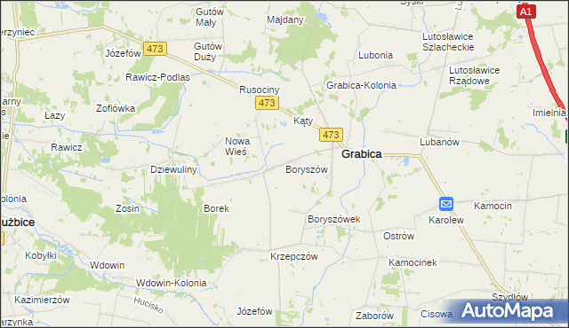 mapa Boryszów, Boryszów na mapie Targeo