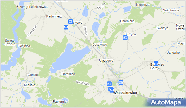 mapa Boszkowo-Letnisko, Boszkowo-Letnisko na mapie Targeo