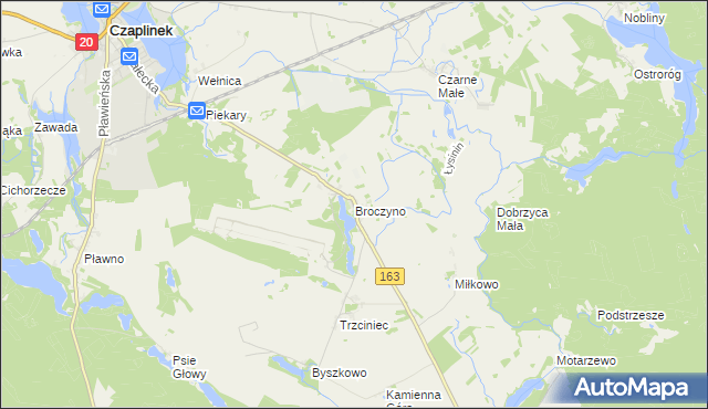 mapa Broczyno, Broczyno na mapie Targeo