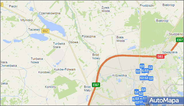 mapa Bród Nowy, Bród Nowy na mapie Targeo