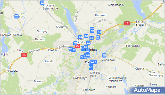 mapa Brodnica, Brodnica na mapie Targeo