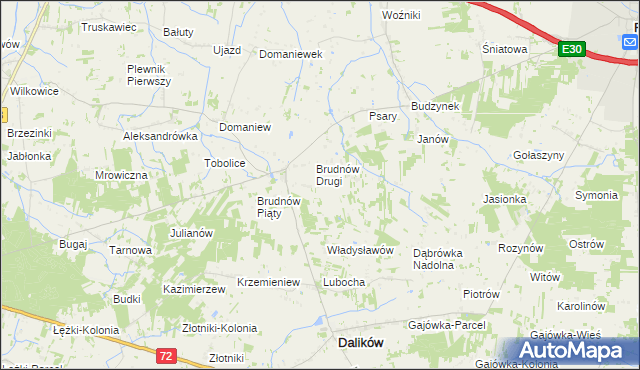 mapa Brudnów Trzeci, Brudnów Trzeci na mapie Targeo