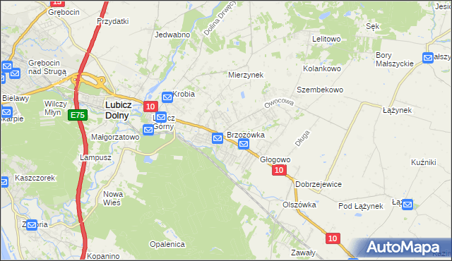 mapa Brzozówka gmina Obrowo, Brzozówka gmina Obrowo na mapie Targeo