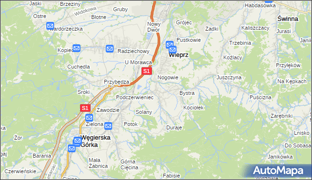 mapa Brzuśnik, Brzuśnik na mapie Targeo
