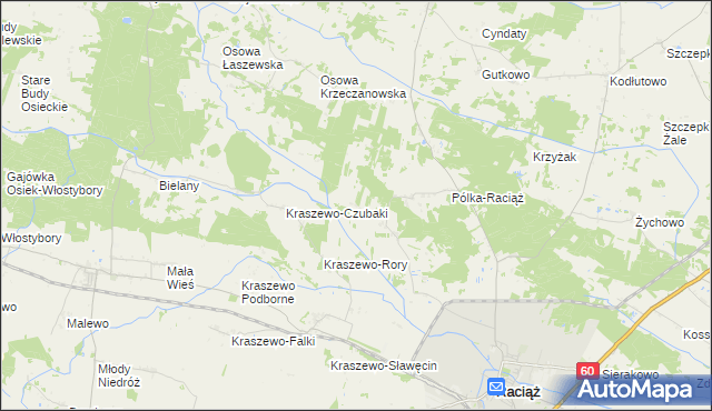 mapa Budy Kraszewskie, Budy Kraszewskie na mapie Targeo