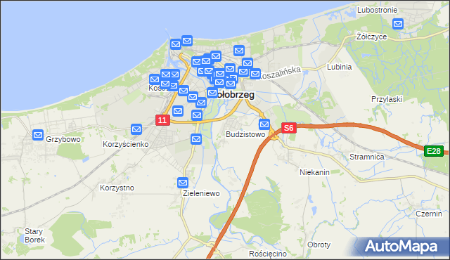 mapa Budzistowo, Budzistowo na mapie Targeo