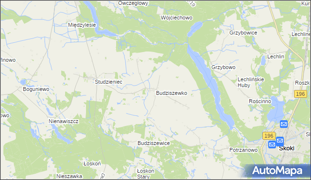 mapa Budziszewko, Budziszewko na mapie Targeo